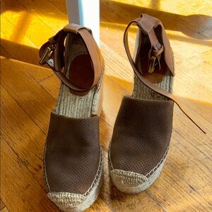 Brown Espadrille Wedge Sandals